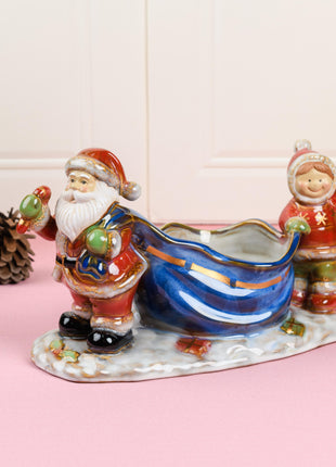 Santa Claus Ceramic Candy Tray – Festive Christmas Snack Dish