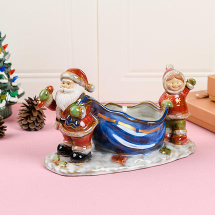 Santa Claus Ceramic Candy Tray – Festive Christmas Snack Dish