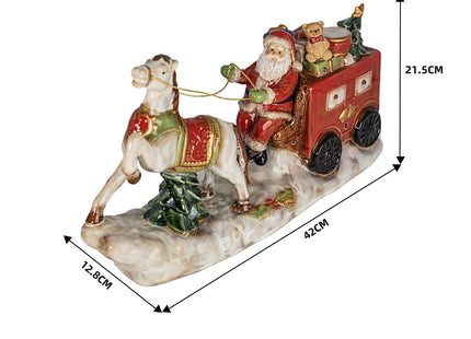 Santa Claus Ceramic Figurine with LED Lights – Festive Christmas Table Decoration