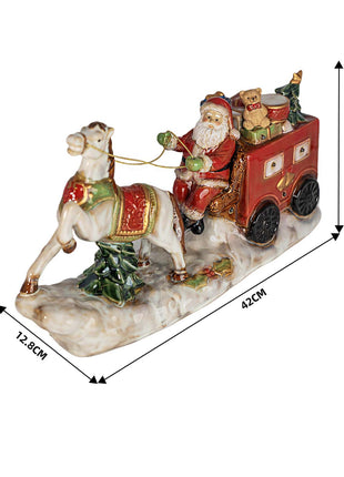 Santa Claus Ceramic Figurine with LED Lights – Festive Christmas Table Decoration