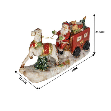 Santa Claus Ceramic Figurine with LED Lights – Festive Christmas Table Decoration