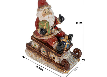 Santa Claus LED Figurine - Lighted Ceramic Christmas Table Decoration
