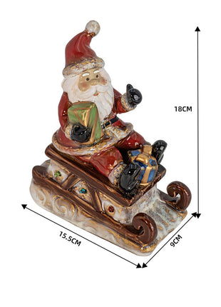 Santa Claus LED Figurine - Lighted Ceramic Christmas Table Decoration