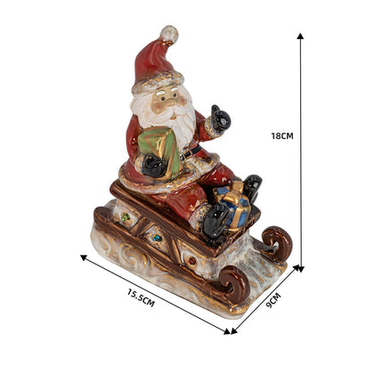 Santa Claus LED Figurine - Lighted Ceramic Christmas Table Decoration