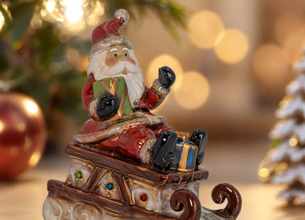 Santa Claus LED Figurine - Lighted Ceramic Christmas Table Decoration