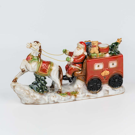 Santa Claus Ceramic Figurine with LED Lights – Festive Christmas Table Decoration