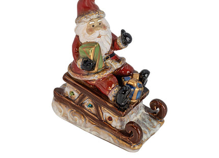 Santa Claus LED Figurine - Lighted Ceramic Christmas Table Decoration