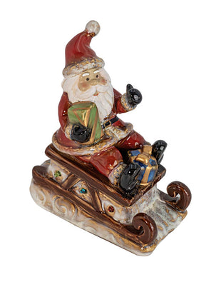 Santa Claus LED Figurine - Lighted Ceramic Christmas Table Decoration