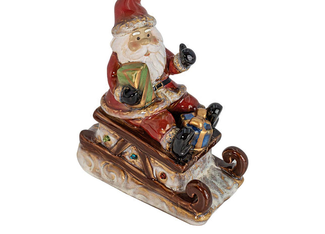 Santa Claus LED Figurine - Lighted Ceramic Christmas Table Decoration