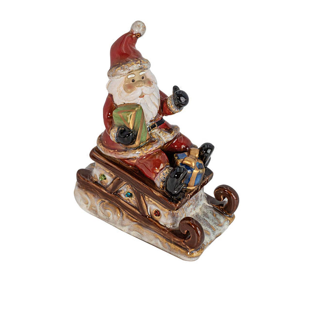 Santa Claus LED Figurine - Lighted Ceramic Christmas Table Decoration