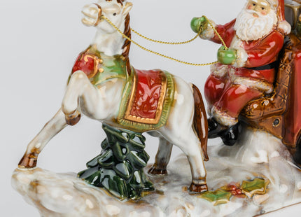 Santa Claus Ceramic Figurine with LED Lights – Festive Christmas Table Decoration
