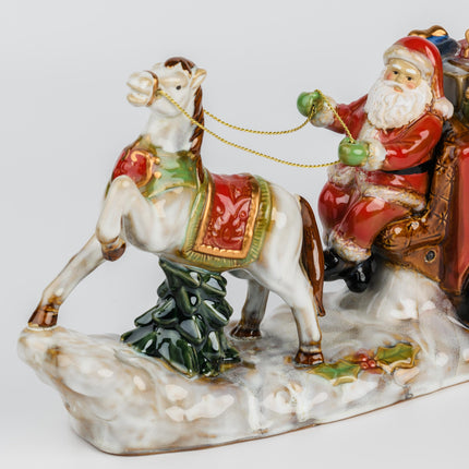Santa Claus Ceramic Figurine with LED Lights – Festive Christmas Table Decoration
