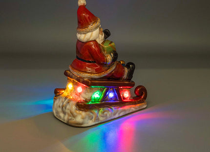 Santa Claus LED Figurine - Lighted Ceramic Christmas Table Decoration
