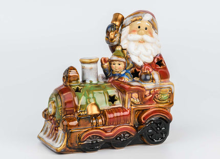 Christmas Santa Claus Train Figurine with LED Lights - SET