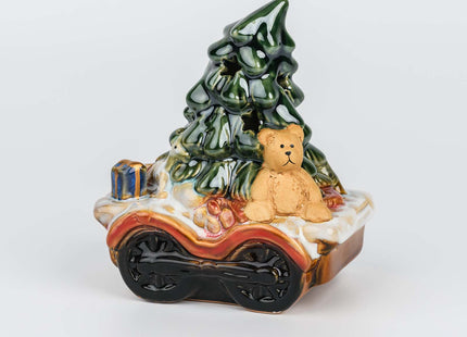 Christmas Santa Claus Train Figurine with LED Lights - SET
