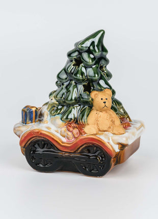 Christmas Santa Claus Train Figurine with LED Lights - SET