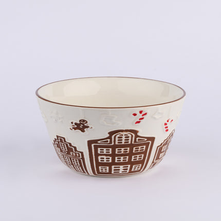 Ceramic Christmas Gingerbread House Serving Bowl