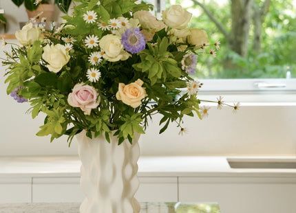 WHITE CERAMIC FLOWER VASE