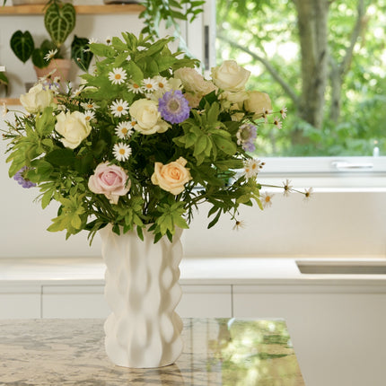 WHITE CERAMIC FLOWER VASE