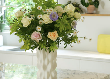 WHITE CERAMIC FLOWER VASE