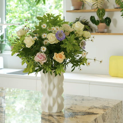 WHITE CERAMIC FLOWER VASE