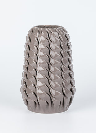 GREY SHINY GLAZED VASE