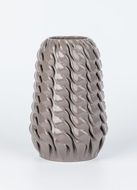 GREY SHINY GLAZED VASE