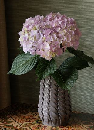 GREY SHINY GLAZED VASE