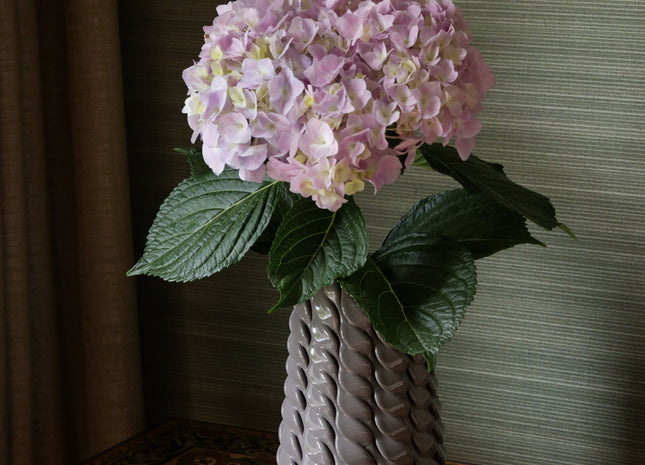 GREY SHINY GLAZED CERAMIC VASE