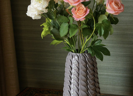 GREY SHINY GLAZED CERAMIC VASE