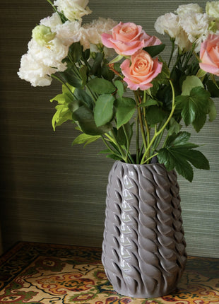 GREY SHINY GLAZED VASE