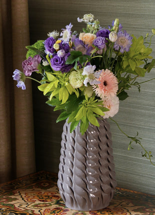 GREY SHINY GLAZED VASE