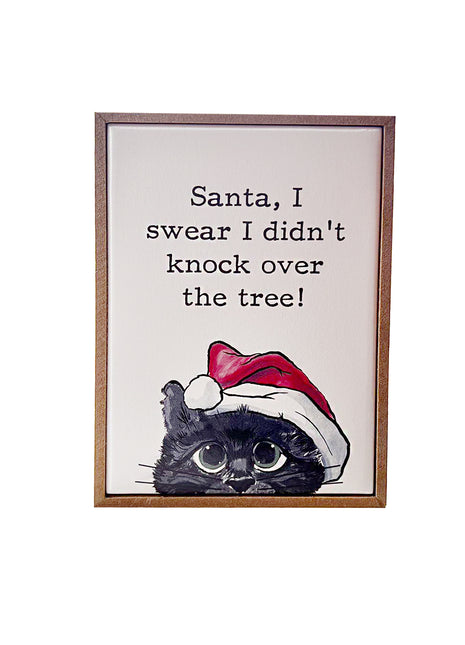 Holiday Cat Wooden Frame - Gift Christmas cat Wooden Frame Decor | 12 x 3.8 x 17.2cm