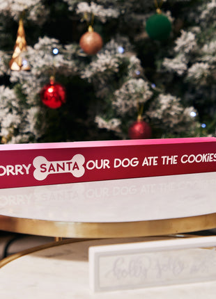 Holiday Mischief Wooden Frame Decor - Gift Christmas red Wooden Frame Decor  45.5x3.8x6.5cm