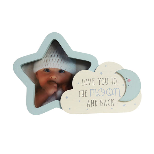 JX136 ｜ Gift Love You to the Moon and Back Baby Photo Frame | Celestial Keepsake for Newborns | 20x2x14cm