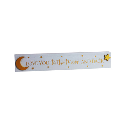 JX153 | "Golden Moonlight: Love You to the Moon and Back" Wood Decor