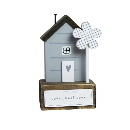 JX220 | Wooden Little House with Windmill | 'Home Sweet Home' Decor