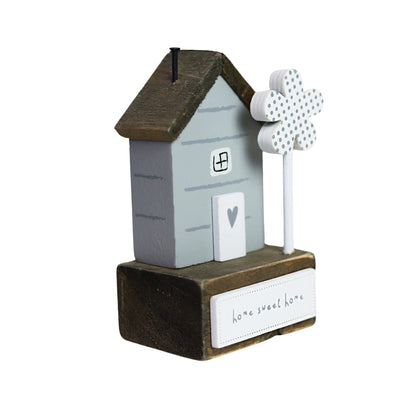 JX220 | Wooden Little House with Windmill | 'Home Sweet Home' Decor