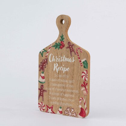 CHRISTMAS RECIPE HOLIDAY DECORATIVE CUTTING BOARD