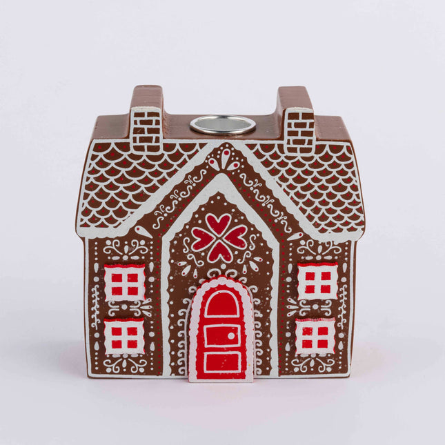 GINGERBREAD HOUSE CHRISTMAS CANDLE HOLDER