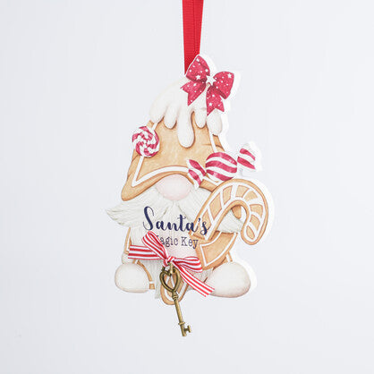 SANTA'S MAGIC KEY CHRISTMAS GNOME HANGING DECOR 2 Asst