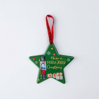 NUTCRACKER STAR-SHAPED CHRISTMAS HANGING ORNAMENT 3 Asst