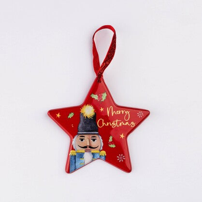 NUTCRACKER STAR-SHAPED CHRISTMAS HANGING ORNAMENT 3 Asst