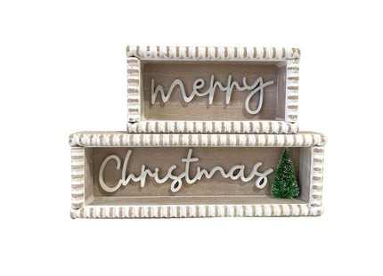Christmas decorations 'Merry Christmas' Wooden Decorations Set