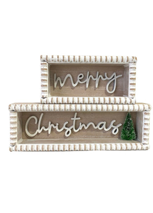 JX6173 | christmas decorations 'Merry Christmas' Wooden Decorations Set | 29.6x4.3x10cm