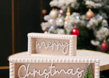 Christmas decorations 'Merry Christmas' Wooden Decorations Set