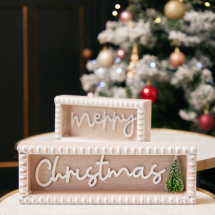Christmas decorations 'Merry Christmas' Wooden Decorations Set