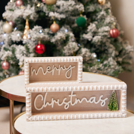 Christmas decorations 'Merry Christmas' Wooden Decorations Set