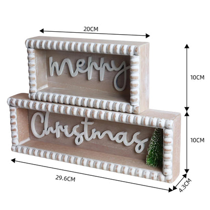 Christmas decorations 'Merry Christmas' Wooden Decorations Set