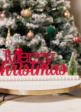 JX6176 |christmas decorations   'Merry Christmas' 3D Red Lettering Christmas Decorations | 40x6x14cm
